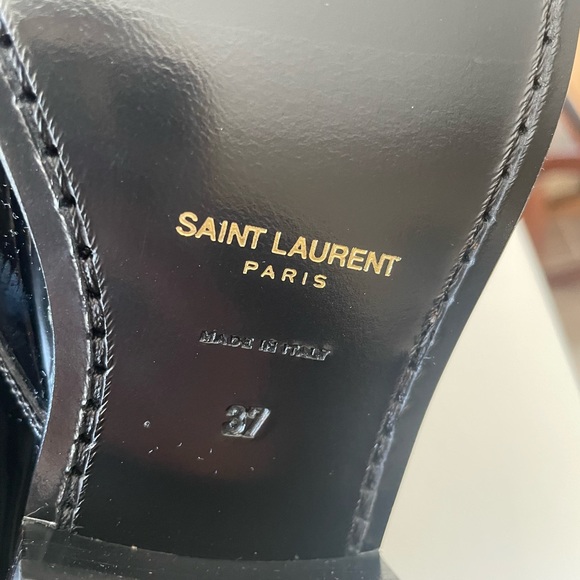 Authentic YSL Saint Laurent Patent leather Derby Dress shoes size 37 - Picture 9 of 13